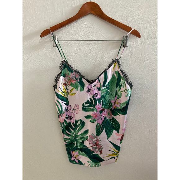 Victoria's Secret Stretch Satin Lace Back Cami Tropic Paradise S - Picture 3 of 6